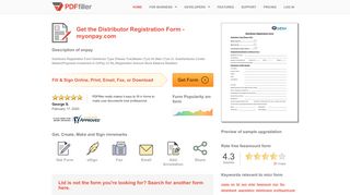 
                            2. Fillable Online Distributor Registration Form - myonpay.com Fax Email ...
