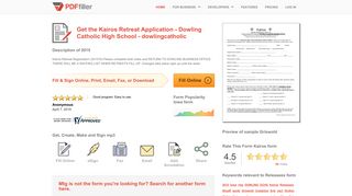 
                            7. Fillable Online dowlingcatholic Kairos Retreat Application - Dowling ...