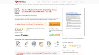 
                            13. Fillable Online ntu edu NTULearn Turnitin Originality Check Quickstart ...