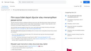 
                            5. Film saya tidak dapat diputar atau menampilkan pesan error - Bantuan ...