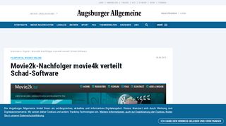 
                            4. Filmportal wieder online: Movie2k-Nachfolger movie4k verteilt Schad ...