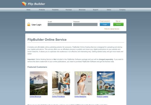 
                            8. FilpBuilder Online Service -- Login