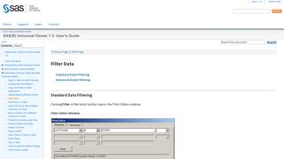 
                            12. Filter Data :: SAS(R) Universal Viewer 1.3: User's Guide - SAS Support