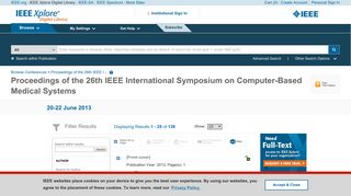 
                            7. Filter Results - IEEE Xplore - Conference Table of Contents