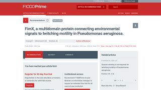 
                            8. FimX, a multidomain protein connecting environmental signals to ...