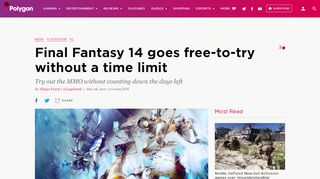 
                            5. Final Fantasy 14 goes free-to-try without a time limit - Polygon