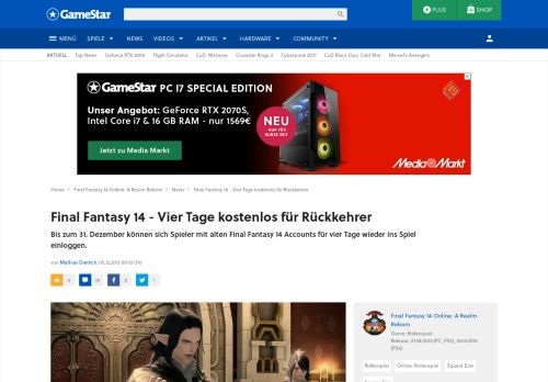 
                            6. Final Fantasy 14 - Vier Tage kostenlos für Rückkehrer - GameStar