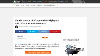 
                            5. Final Fantasy 15: Koop und Multiplayer – alle Infos zum Online-Modus ...