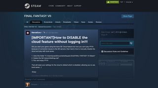 
                            4. FINAL FANTASY VII General Discussions - Steam Community