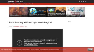 
                            5. Final Fantasy XI Free Login Week Begins! – Gamer Escape