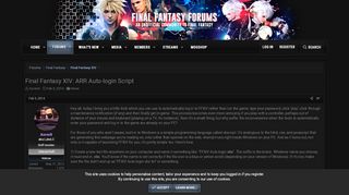 
                            1. Final Fantasy XIV: ARR Auto-login Script | Final Fantasy Forums