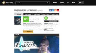 
                            8. Final Fantasy XIV: Heavensward for PlayStation 4 Reviews - Metacritic