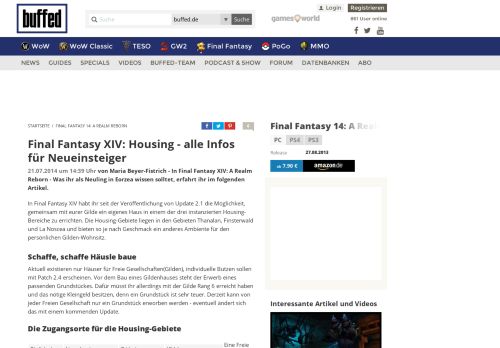 
                            12. Final Fantasy XIV: Housing - alle Infos für Neueinsteiger - Buffed