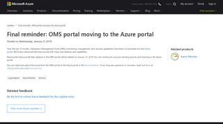 
                            4. Final reminder: OMS portal moving to the Azure portal | Azure updates ...