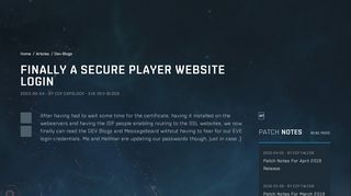 
                            2. Finally a Secure Player Website Login | EVE Online