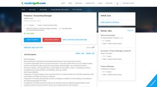 
                            8. Finanace / Accounting Manager jobs in AWOK.Com in Dubai - United ...