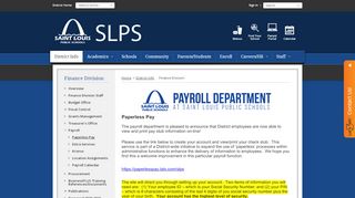 
                            7. Finance Division / Paperless Pay - Saint Louis Public Schools