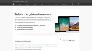 
                            5. Financez l'achat d'un iPad, iPhone, Mac et bien plus sur l'Apple Store ...