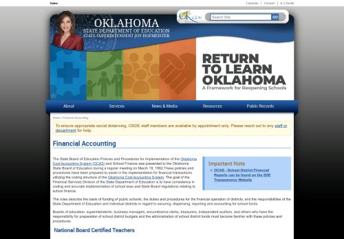 
                            13. Financial Accounting | Oklahoma State Department of Education