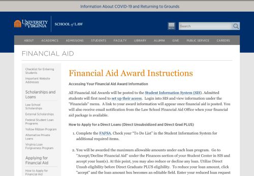 
                            9. Financial Aid Award Instructions | University of Virginia School of Law