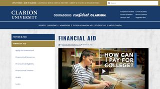
                            7. Financial Aid - Clarion University