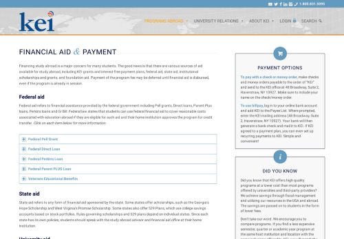 
                            8. Financial Aid & Payment – KEI Abroad