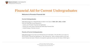 
                            6. Financial Aid - Student Log In - Princeton University