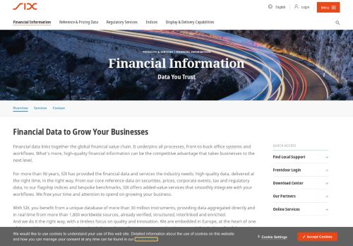 
                            11. Financial Information offers first-rate financial data services and ... - SIX