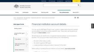 
                            6. Financial institution account details | Australian Taxation ...