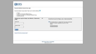 
                            7. Financial Institution Account User Login - IRS.gov