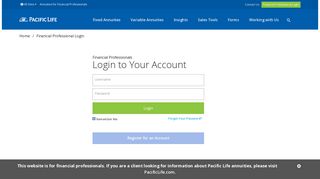 
                            7. Financial Professional Login - Annuities.PacificLife.com