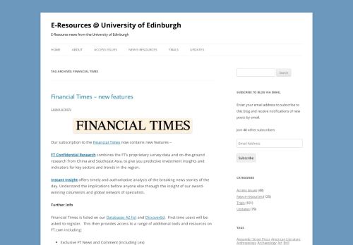 
                            12. Financial Times | E-Resources @ University of Edinburgh