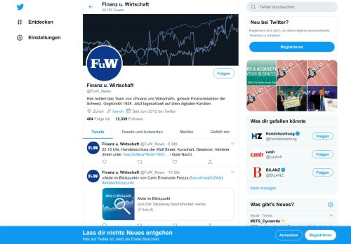 
                            9. Finanz u. Wirtschaft (@FuW_News) | Twitter