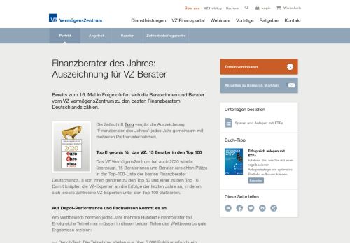 
                            4. Finanzberater des Jahres: Auszeichnung für VZ Berater | VZ ...