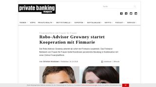 
                            10. Finanzplattform von Frauen für Frauen: Robo-Advisor Growney startet ...