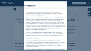 
                            3. Finanzstatus - BW-Bank