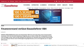 
                            12. Finanzvorstand verlässt Bauzulieferer VBH - channelpartner.de