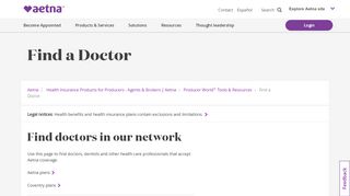
                            8. Find a Doctor | Aetna Producers | Aetna