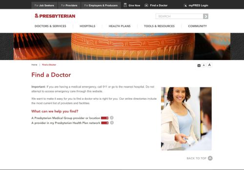 
                            12. Find a Doctor | Presbyterian Healthcare Services