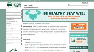
                            9. Find a Health Plan - Vermont Health Connect - Vermont.gov