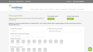 
                            7. Find a network provider in your area - Medihelp