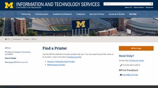 
                            5. Find a Printer / U-M Information and Technology Services