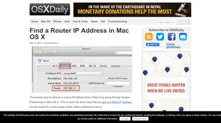 
                            9. Find a Router IP Address in Mac OS X - OSXDaily