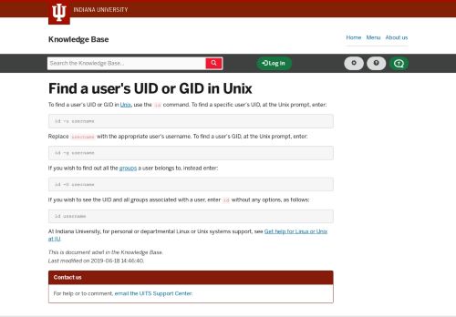 
                            12. Find a user's UID or GID in Unix - IU Knowledge Base - Indiana ...