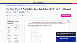 
                            11. Find Admin Panel Of Any Website Using Google Dorks 2017 ...