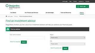 
                            4. Find an investment advisor | Desjardins Securities - (DSIA)