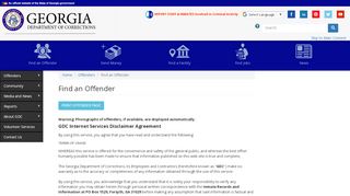 
                            12. Find an Offender | The Georgia Department of Corrections