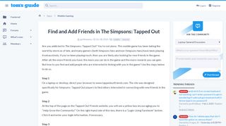 
                            12. Find and Add Friends in The Simpsons: Tapped Out | Tom's Guide Forum