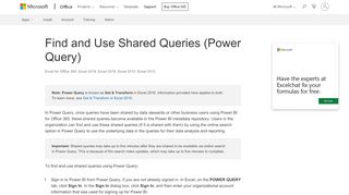 
                            13. Find and Use Shared Queries (Power Query) - Excel - Office Support