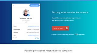 
                            12. Find any email address with Clearbit Connect